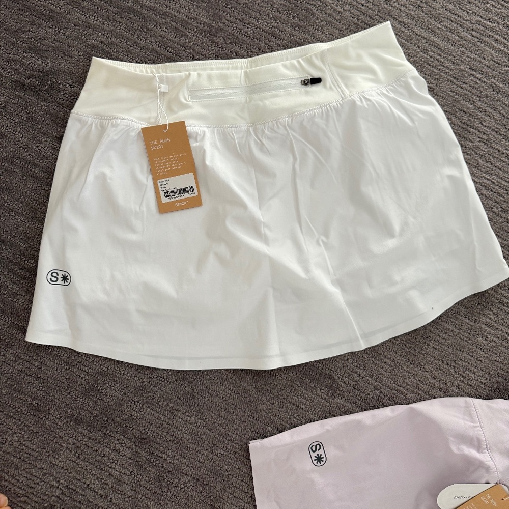 2 skirts - white and lavender